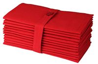 COTTON CRAFT Klassieke katoenen set van 12 puur katoenen effen kleur dinerservetten, 18 "x 18", rood