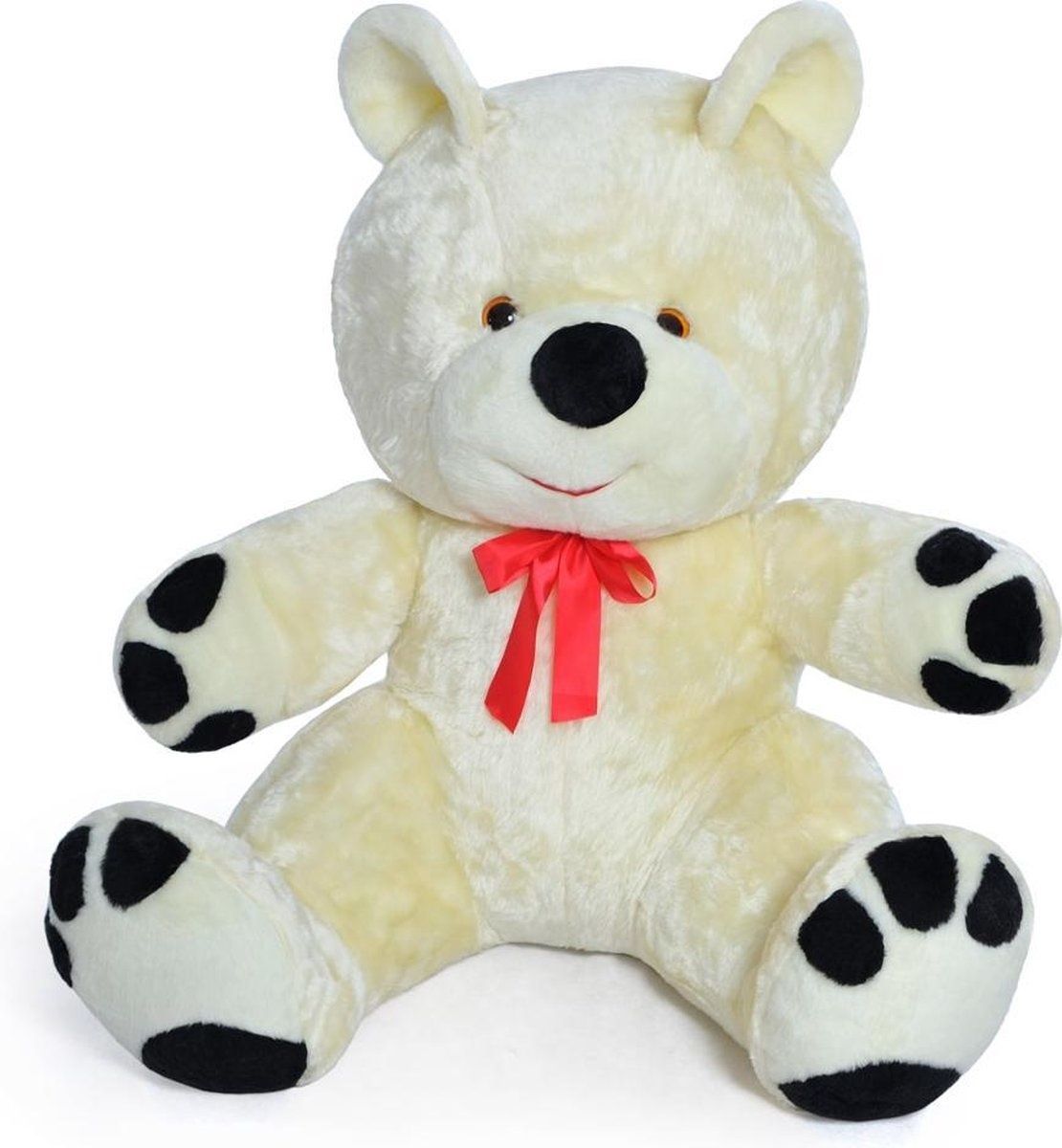 Viking Choice Grote knuffelbeer wit zwart 120 cm XL | Unisex