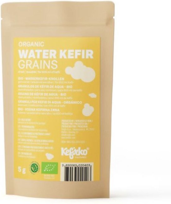 Kefirko Starter Waterkefir korrels – Gefermenteerde drank – Kefirkorrels – Verbetering gezondheid – 5 Gram