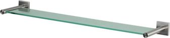 Spirella Nyo Glazen Wandplanchet – Badkamer Planchet van Veiligheidsglas – Glazen Planchet 40 x 14,5 cm – Mat Chroom
