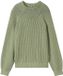 Tom Tailor - Geribde trui met opstaande kraag - Maat M - pale bark green rib structure