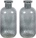 Countryfield Bloemenvaas Cactus Dots - 2x - donkergrijs transparant - glas - D11 x H24 cm