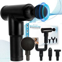 Silvergear Massage Gun Professioneel - Zwart - Draadloos - 4 Massagekoppen - 4 Intensiteitsstanden