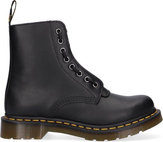Dr. Martens Veterboots 1460 Pascal Front Zip Zwart Leer Dames Maat 36