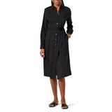 Amazon Essentials Dames Georgette Overhemdjurk met Lange Mouwen en Midi-Lengte
