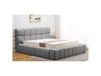 MENZZO lit-coffre avec rebords matelassés Challow 180x200cm tissu gris foncé