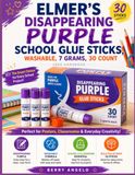 Elmer's Disappearing Purple School Glue Sticks, Washable, 7 Grams, 30 Count