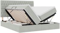vidaXL LED-bed met opbergruimte en matras, lichtgrijs, 180 x 200 cm, fluweel