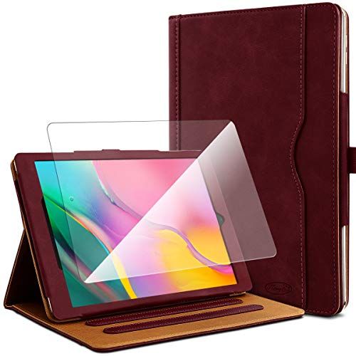 KARYLAX Beschermhoes voor Samsung Galaxy Tab A 10.1 SM-T510, bordeauxrood + gehard glas