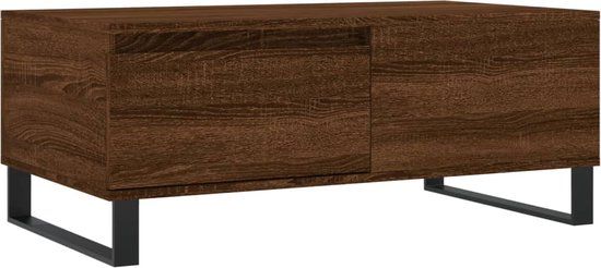 vidaXL Salontafel 90x50x36,5 cm bewerkt hout bruin eikenkleur