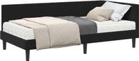 vidaXL Hoekbedframe met Matras Zwart Fluweel