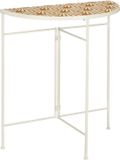 Mica Decorations Odile Wandtafel voor Buiten - L63 x B33 x H71 cm - Metaal - Bruin, Wit
