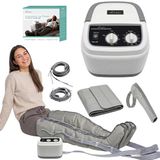 Edicare, Pressotherapie voor thuis, voor vermoeide benen en voeten, 6 ventielen, bevordert een betere doorbloeding, lymfedrainage, eenvoudig in gebruik, professioneel effect (apparaat, benen, arm)