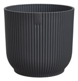 Elho Vibes Fold Rond 14 - Pot de fleurs d'intérieur - 100% plastique recyclé - Ø 14,1 x H 12,9 cm - Anthracite