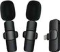 Techsuit - (2-pack) Lavalier Wireless LW1 Microfoon met Ontvanger, Lightning-connector, voor iPhone, Zwart