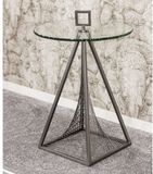 Haku Bijzettafel | Ø45 cm x 57 cm | Grijs/Glas