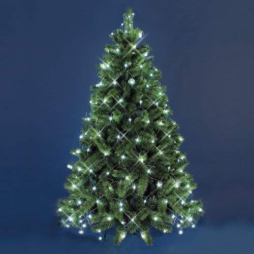 XMASKING Kerstboomlichtsnoer, 3,8 x h 2 m, 195 koudwitte leds, groene kabel, boom, lengte 4 m