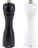 Markenlos Hout Peper- en zoutmolen set - 2 stuks - 20 cm - Zwart/Wit