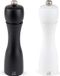 Markenlos Hout Peper- en zoutmolen set - 2 stuks - 20 cm - Zwart/Wit