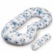 Flumi - Coussin de grossesse en forme de C - usage multifonctionnel - adapté pour dormir et allaiter - fleurs bleues