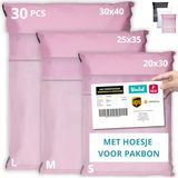 EMBALLAX - 30 Verzendzakken Kleding Vinted MET HOESJE VOOR PAKBON - 3 Maten S/M/L - ONDOORZICHTIG/DUURZAAM/WATERDICHT - Verzendenvelop van Kunststof - Verzendtas - tassen voor pakketten