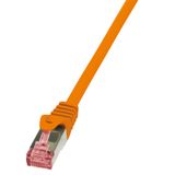 LogiLink RJ45 Netwerk Aansluitkabel CAT 6 S/FTP 0.25 m Oranje Vlambestendig Snagless