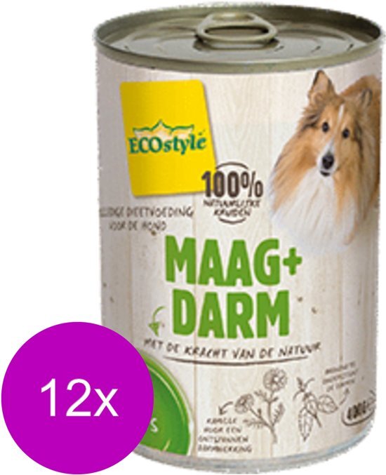 ECOSTYLE Blik Vitaal Vlees Maag + Darm - Hondenvoer - 12 x 400 g