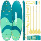 HUIIKE SUP Board 15’ - Opblaasbaar Paddle Board 4 Personen met Accessoires, 4 Peddels, 2 Pompen, 5 Vinnen - Stand Up Paddle Hoge Stabiliteit - 457 x 142 x 20 cm - Max. 480 kg