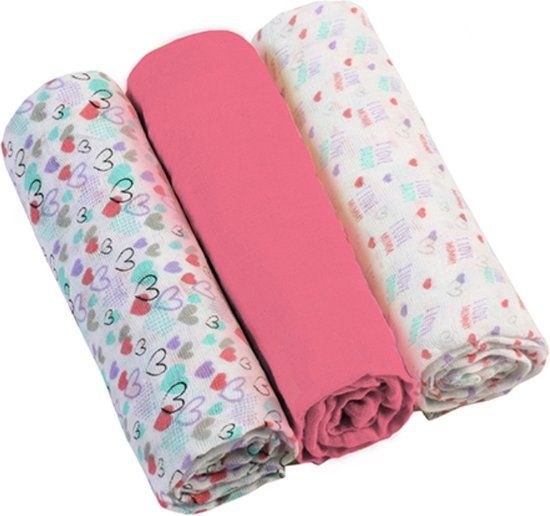 Baby Ono Hydrofiel Luiers - Roze - 70x70 cm - 3 Stuks