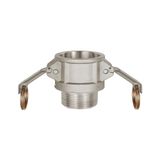 Riegler Kamlok, snelkoppelingsdoos met buitendraad, type B, aluminium, R 1 1/2, voor stekker-Ø 53 mm, druk max. 16 bar, temp. Maximale 68 °C.