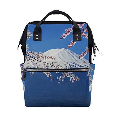 MONTOJ Mount Fuji met Sakura Canvas rugzak Travel Campus rugzak - 7422591850186
