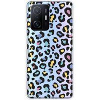 1001 coques Xiaomi Siliconen hoesje compatibel met Mi 11T 5G, Mi 11T Pro 5G Luipaardkleur