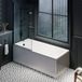 Hudson Reed Baignoire douche rétro – Pare Baignoire douche noir – 170 x 70 cm - Tablier frontal - Richmond