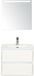 BES LED Dante Badmeubelset 60 cm - Wit Hoogglans - Keramische Wastafel Wit Cover met Sence Spiegel