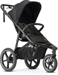 Deryan Luxe Bolt Jogging Buggy - Zwart - 6+ maanden - 22 kg - Inclusief muggennet en pomp
