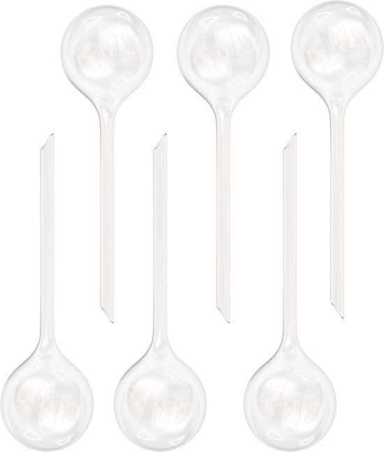 Minismus Set of 6 Plant Water Drippers - Automatic Watering System for Indoor Plants - Transparent