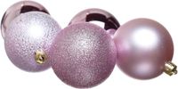 Heitmann Deco Kerstboom, set van 25 stuks, kerstballen - roze - mat, glanzend, glitter - ca. 5,8 cm