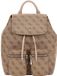 GUESS Manhattan II Flap Backpack Latte Logo beige