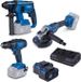 SCHEPPACH Gereedschapset, 3-delig, 2 x 4Ah accu's, 20V IXES accsysteem, accuschroefboormachine, haakslijpmachine, boorhamer