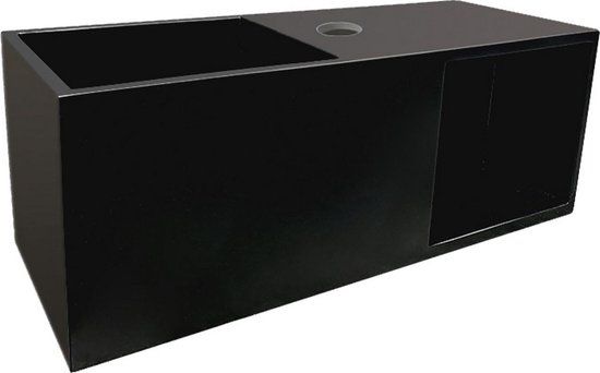Wiesbaden Julia Fontein Solid Surface Met Nis 54x20x20cm Mat Zwart