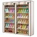 BAKAJI Schoenopbergkast 7 planken 115 x 30 x 110 cm tot 36 paar schoenen stalen structuur en waterdichte TNT-stoffen hoes met ritssluiting anti-stof (beige), metaal, uniek