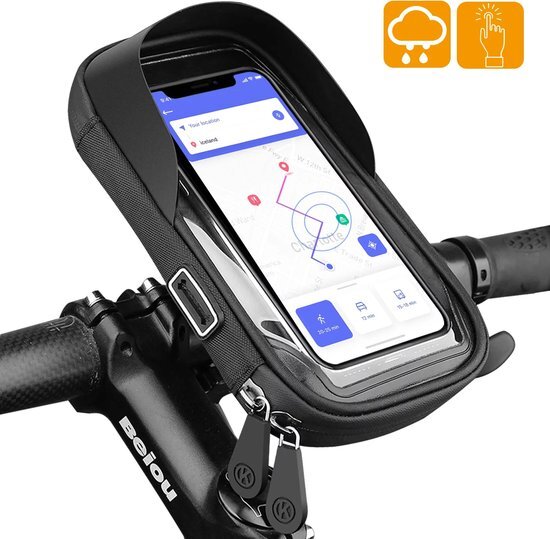 Phreeze Universele Telefoonhouder PHR-BH1 voor Motor, Fiets en Scooter - Waterdicht - Opbergvak - Fietstas - GSM Houder voor Apple, Samsung, Huawei, Xiaomi t/m 7 inch