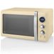 Swan Retro SM22030CNEU Digitale magnetron, 20 liter, 5 standen, ontdooifunctie, 60 minuten timer, deur met spiegeleffect, 27 cm draaiplateau, vintage design, crème, 800 W
