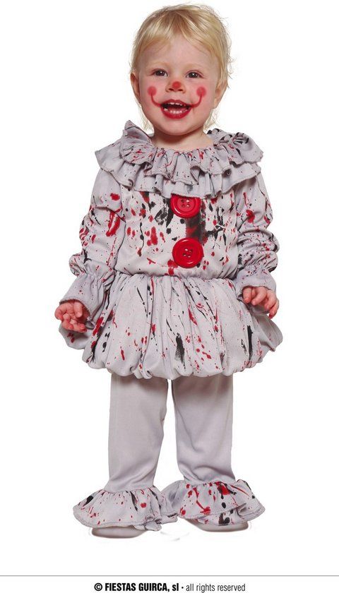 Fiestas Guirca - Killer Clown Baby Costume - 18-24 Months