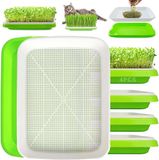 Bol Set de 4 bacs de germination pour intérieur - Kit de culture pour cresson, haricots mungo, luzerne et herbe de blé