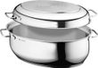 Merkloos Braadpan met deksel, ovenbestendig, 8,5 l, inductie, RVS, Zilver