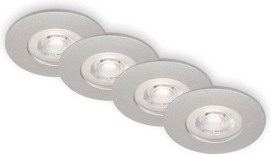 BRILONER KULANA - LED Inbouwspot - Ø9cm - 4x LED - 4.9W - 480 lm - Mat Chroom