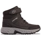 Lotto Alderton Mid K Kinderschoenen Zwart/Grijs Leer Maat 30