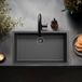 Ausmann Pure.Sink Spoelbak 70x40 cm zwart onderbouw en opbouw