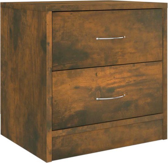vidaXL Nachtkastje 40x30x40 cm bewerkt hout gerookt eikenkleurig